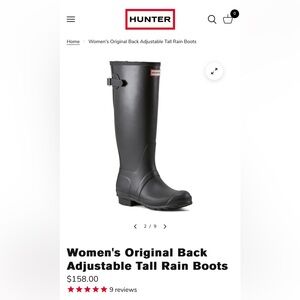 Hunter Women’s Original Back Adjustable Tall Rain Boots